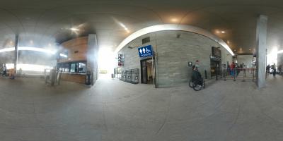 Bottom station foyer and accessible toilet